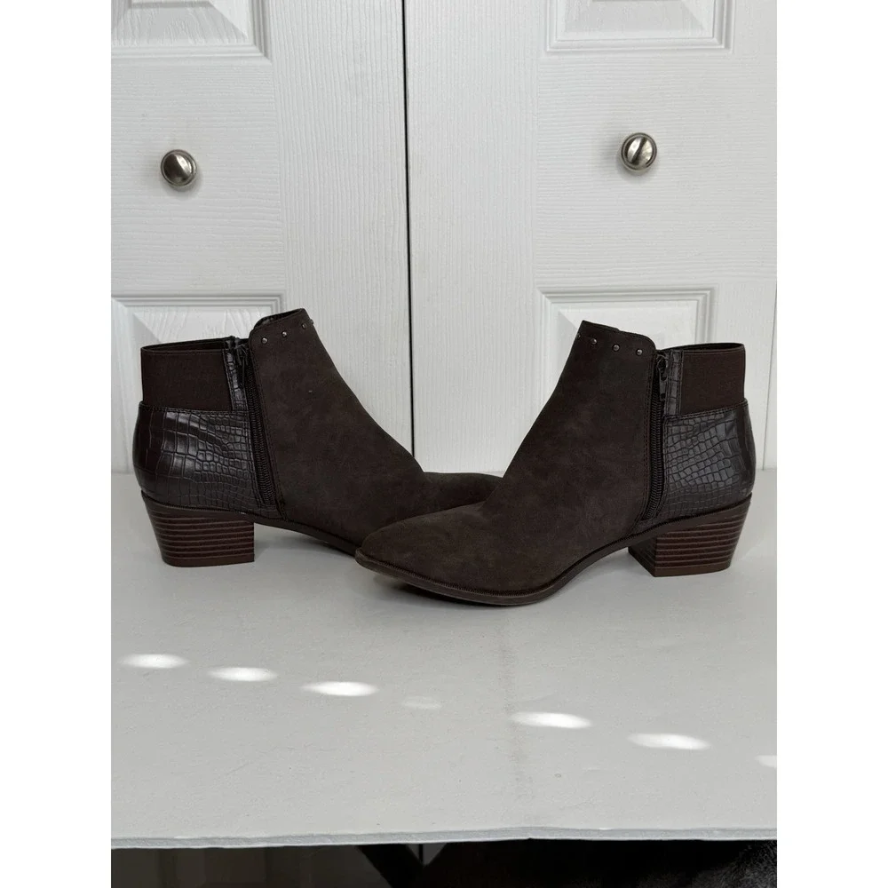 Ankle Bootie Market and Spruce Women's Agria Zipper Espresso Brown Sz 9